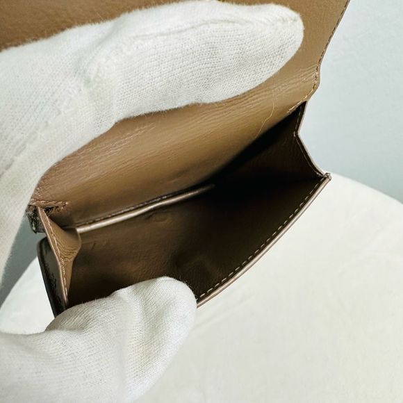 Balenciaga Signature BB Monogram Tan Brown Small Compact Wallet - Picture 8 of 11